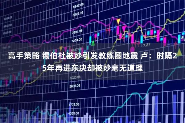 高手策略 锡伯杜被炒引发教练圈地震 卢：时隔25年再进东决却被炒毫无道理