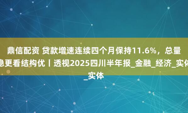 鼎信配资 贷款增速连续四个月保持11.6%，总量稳更看结构优丨透视2025四川半年报_金融_经济_实体